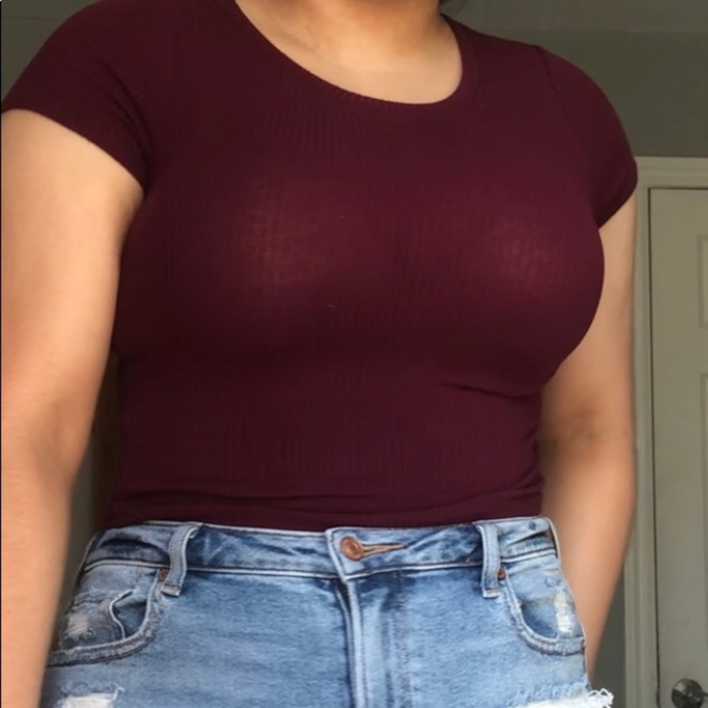 Burgundy crop top
